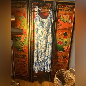 Blue and White Floral Sundress